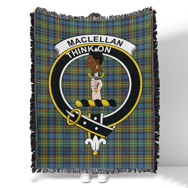 MacLellan Ancient Tartan Classic Crest Woven Blanket