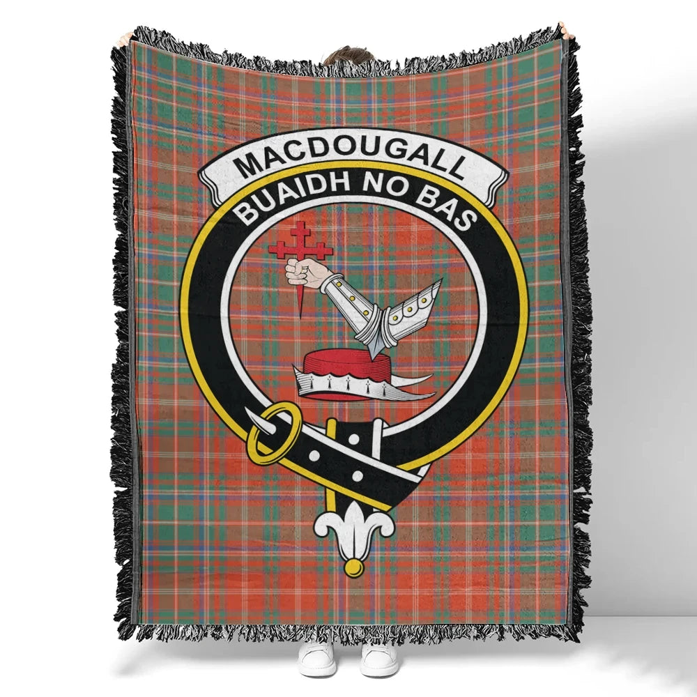 MacDougall Ancient Tartan Classic Crest Woven Blanket