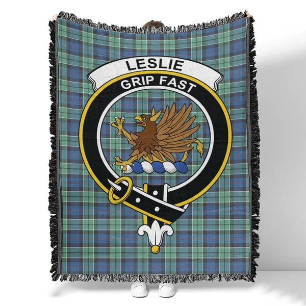 Leslie Hunting Tartan Classic Crest Woven Blanket