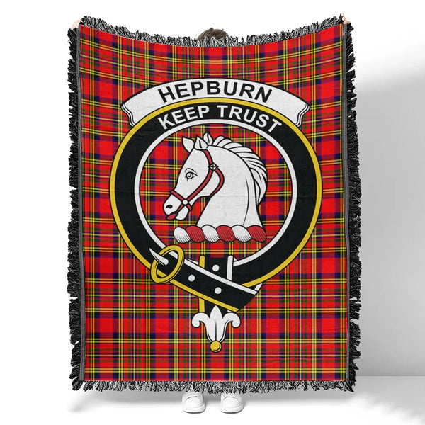 Hepburn Tartan Classic Crest Woven Blanket