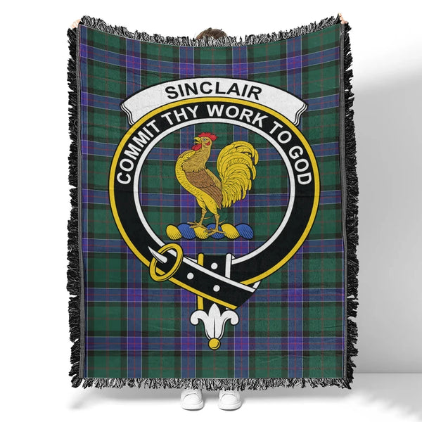 Sinclair Hunting Modern Tartan Classic Crest Woven Blanket