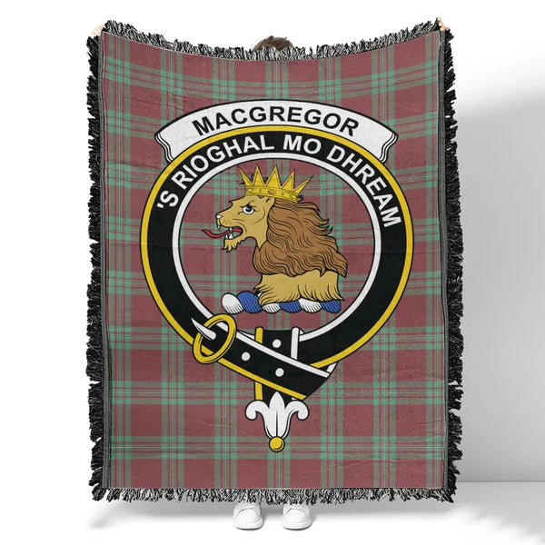 MacGregor Hunting Ancient Tartan Classic Crest Woven Blanket