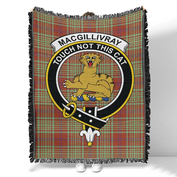 MacGillivray Hunting Ancient Tartan Classic Crest Woven Blanket