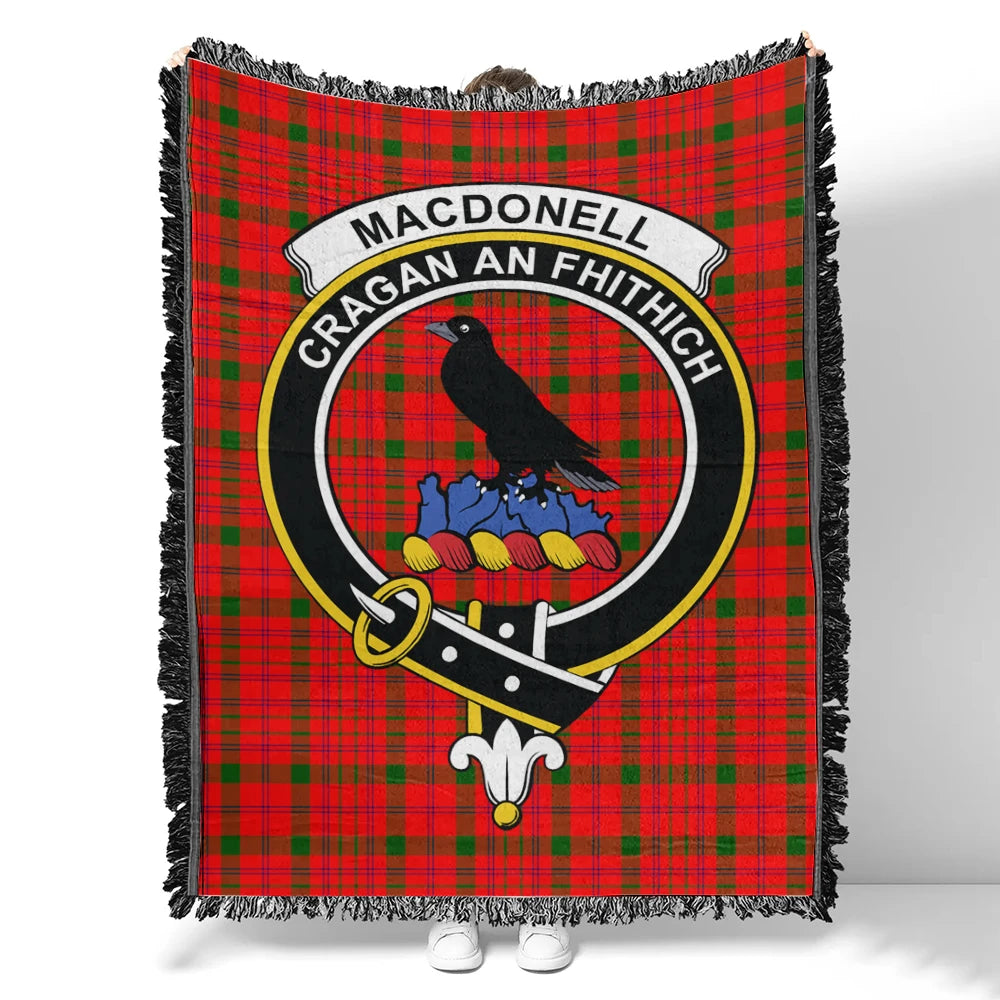 MacDonnell of Keppoch Modern Tartan Classic Crest Woven Blanket