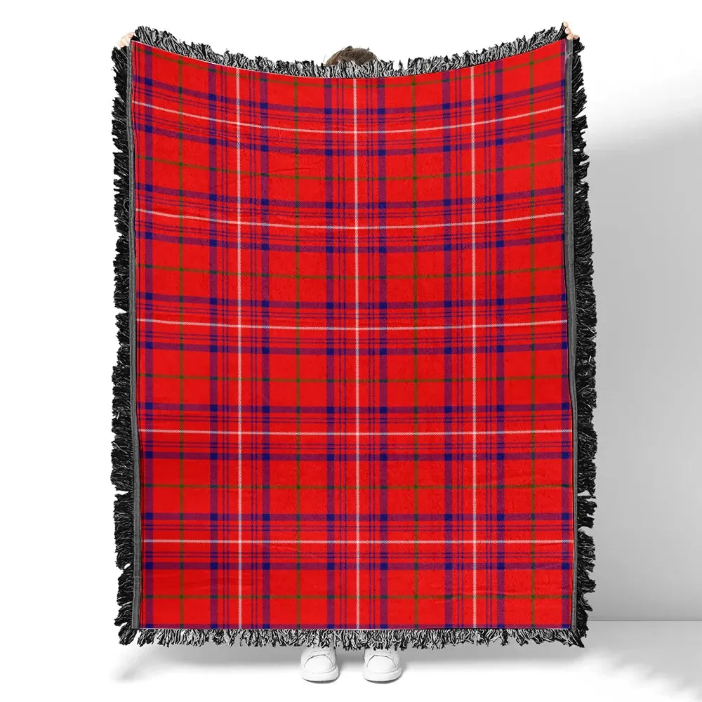 Rose Modern Tartan Classic Woven Blanket