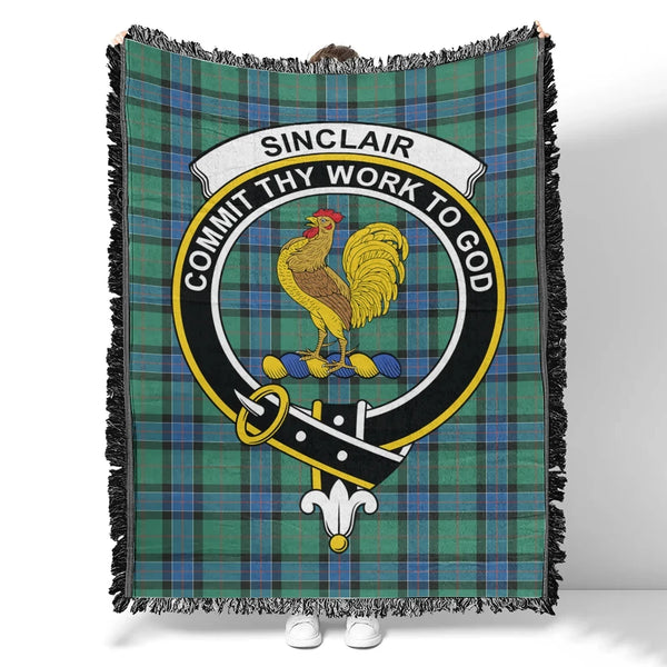 Sinclair Hunting Ancient Tartan Classic Crest Woven Blanket