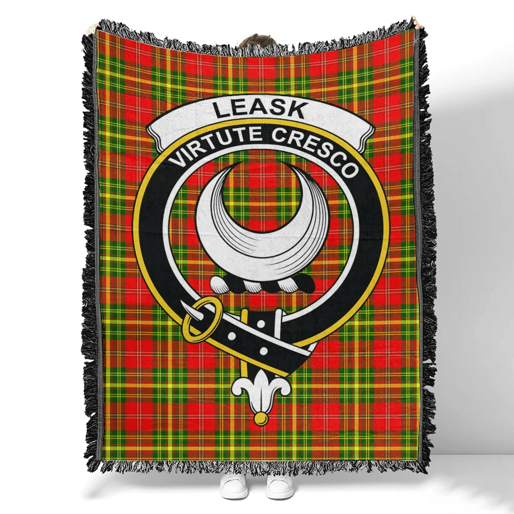 Leask Tartan Classic Crest Woven Blanket