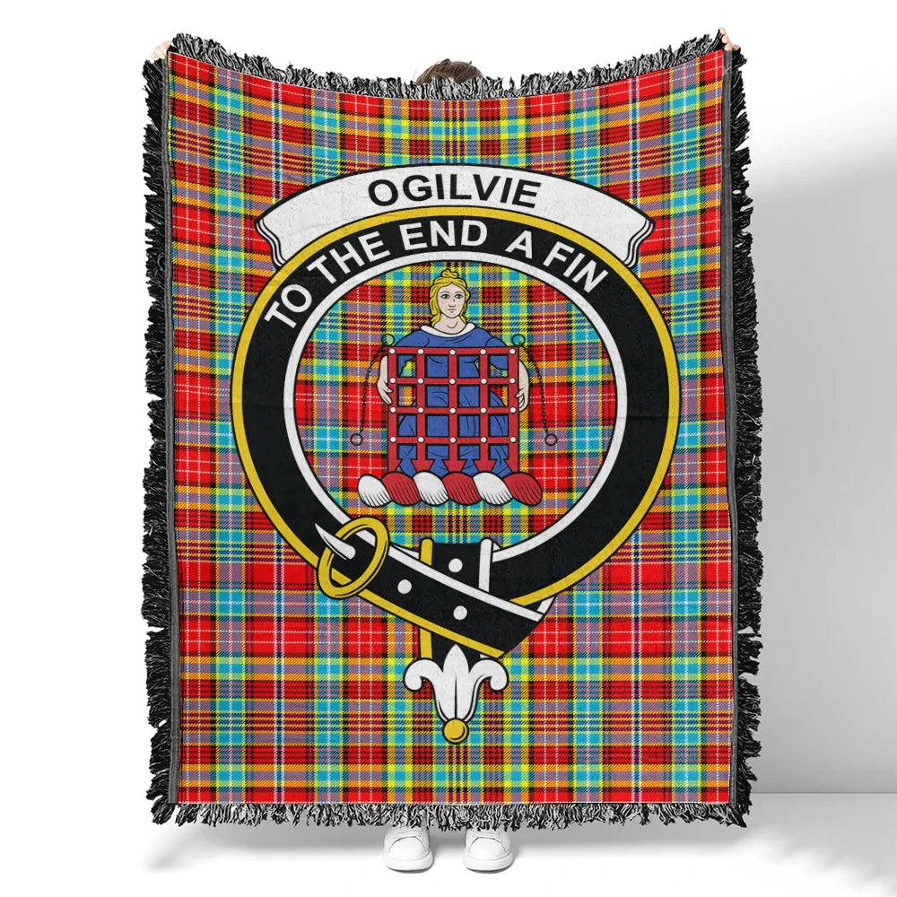 Ogilvie Hunting Ancient Tartan Classic Crest Woven Blanket