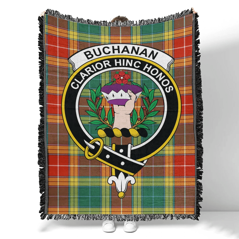 Buchanan Old Sett Tartan Classic Crest Woven Blanket