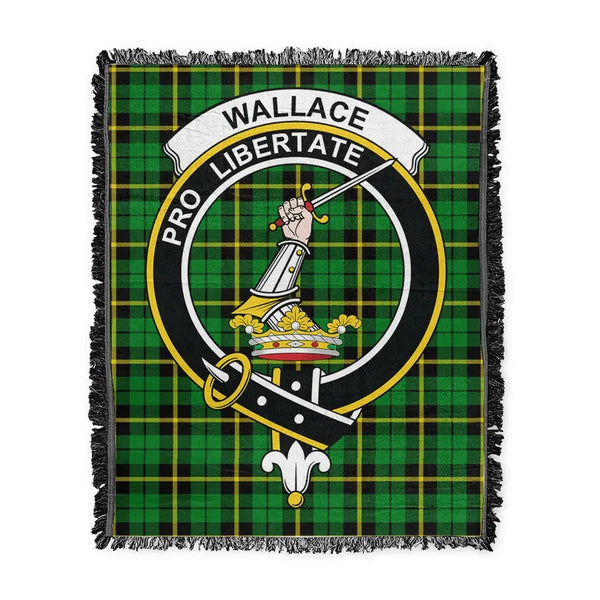 Wallace Hunting - Green Tartan Classic Crest Woven Blanket