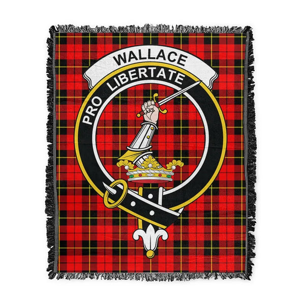 Wallace Hunting - Red Tartan Classic Crest Woven Blanket