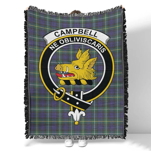 Campbell Argyll Modern Tartan Classic Crest Woven Blanket