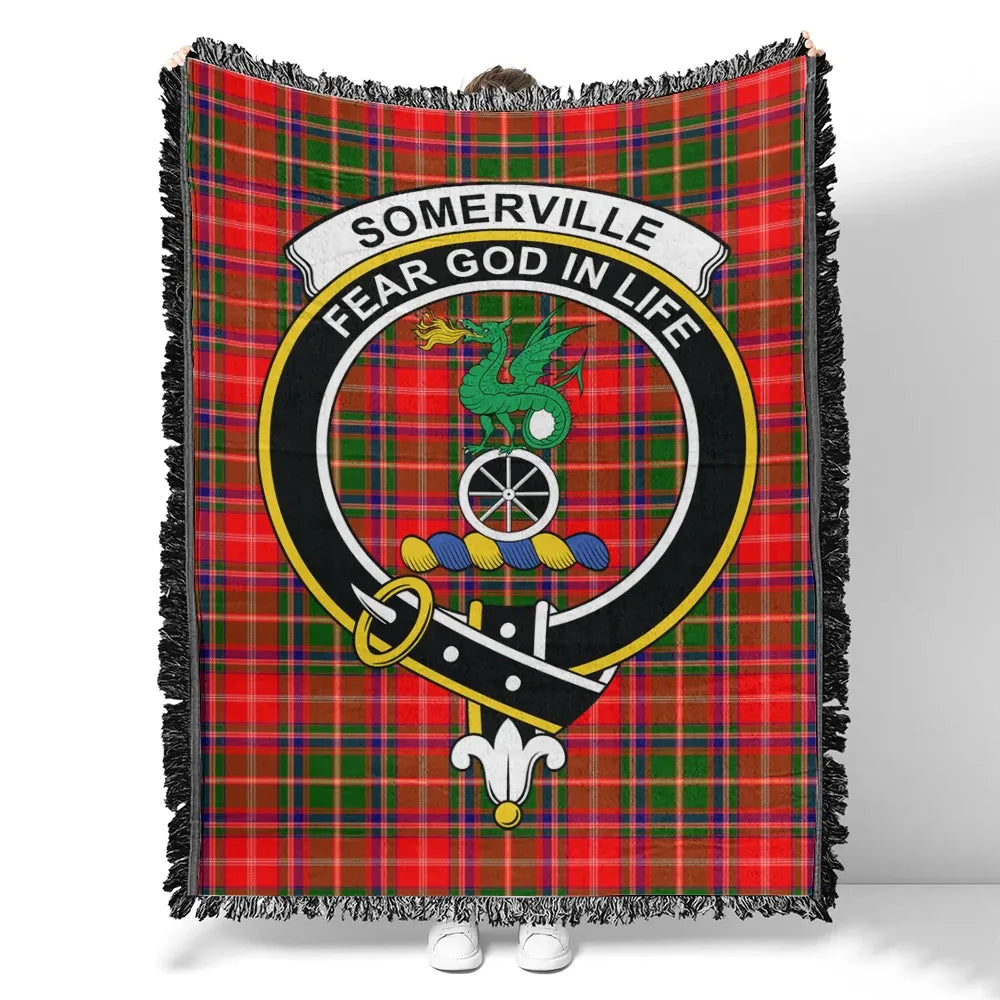 Somerville Modern Tartan Classic Crest Woven Blanket