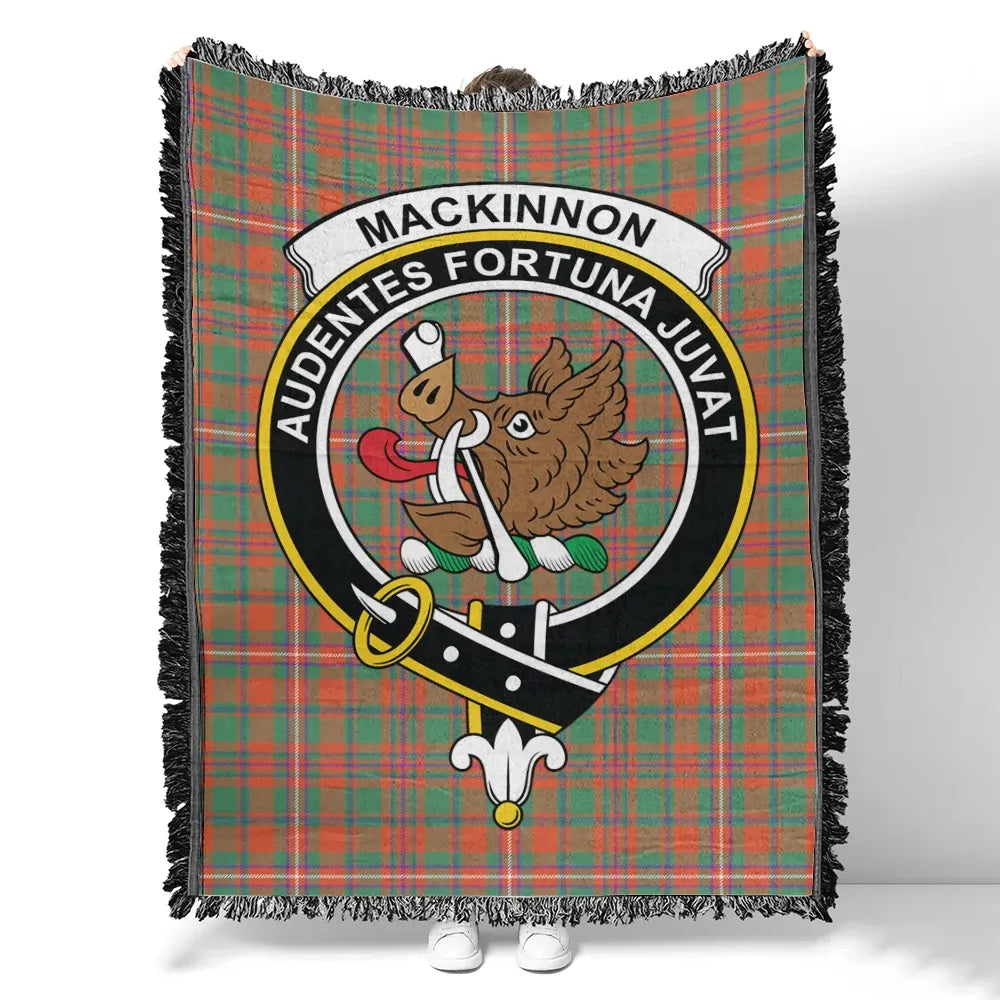 MacKinnon Ancient Tartan Classic Crest Woven Blanket