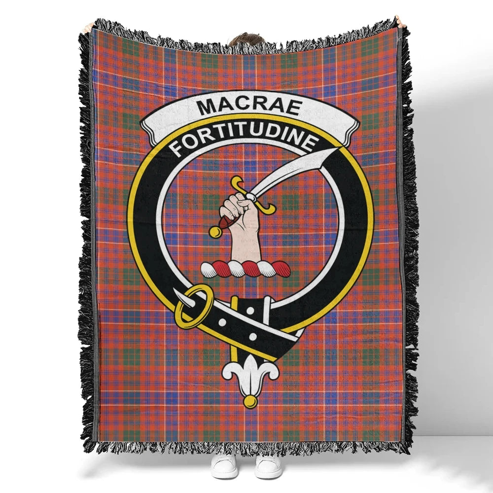 MacRae Ancient Tartan Classic Crest Woven Blanket