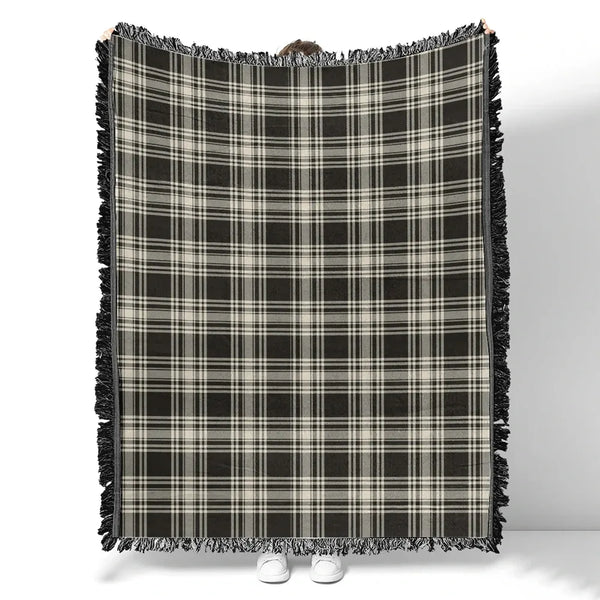 Menzies Black & White Ancient Tartan Classic Woven Blanket