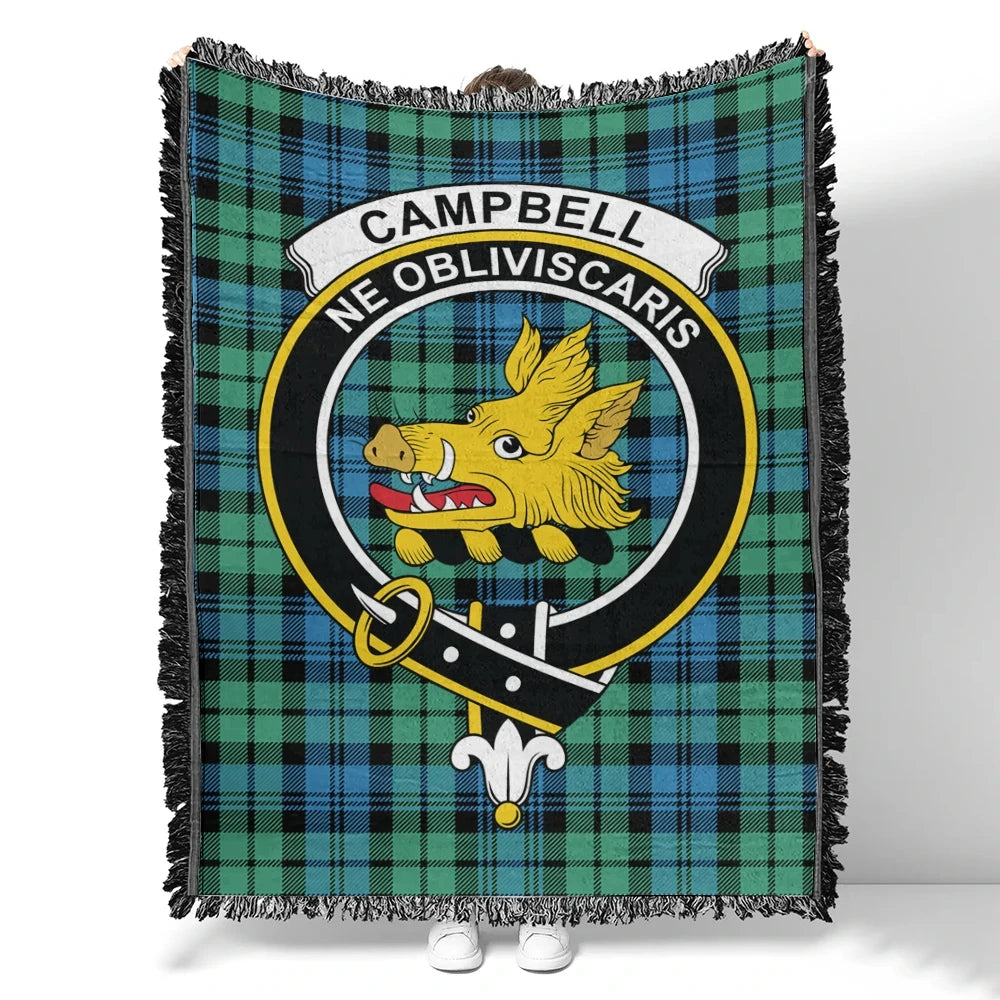 Campbell Ancient 01 Tartan Classic Crest Woven Blanket