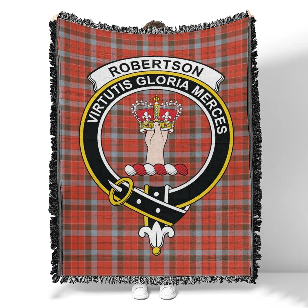 Robertson Weathered Tartan Classic Crest Woven Blanket