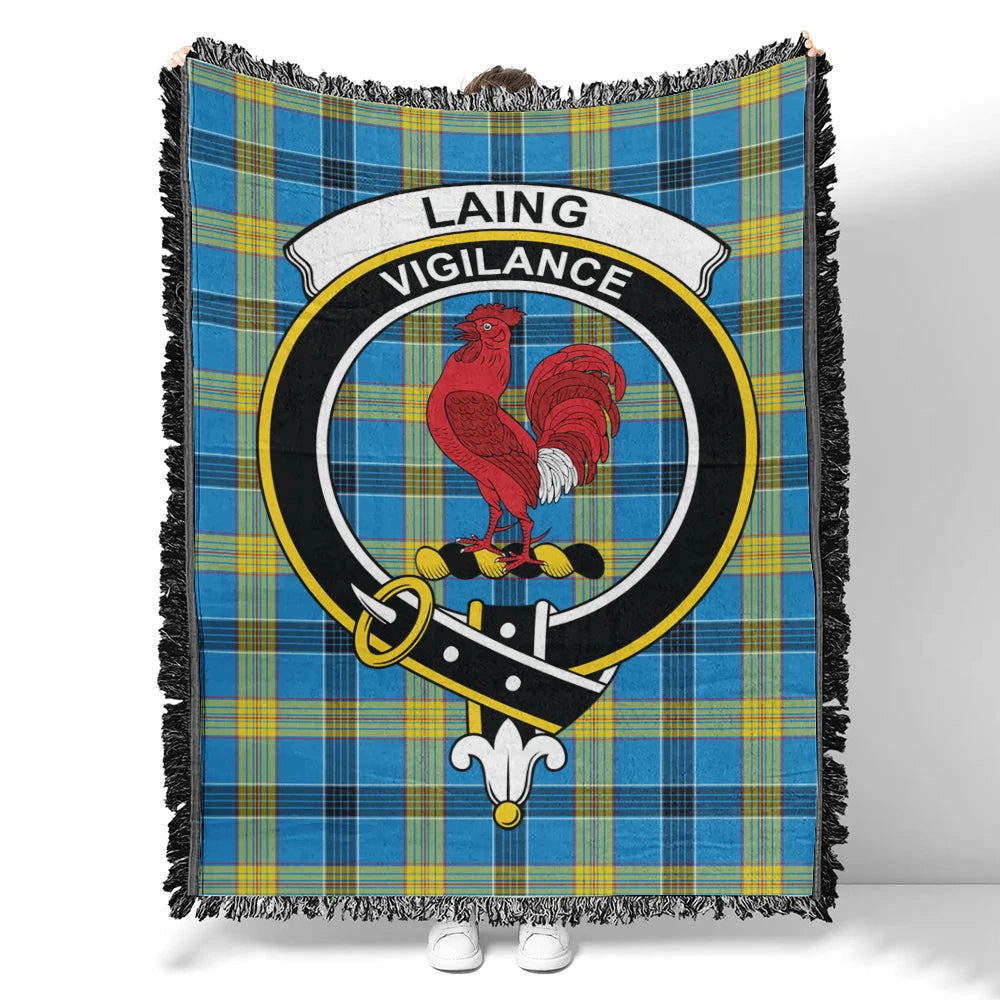 Laing Tartan Classic Crest Woven Blanket