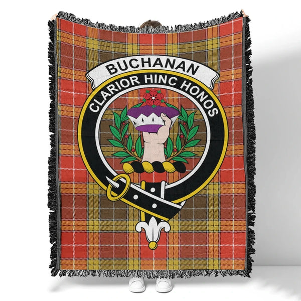 Buchanan Old Set Weathered Tartan Classic Crest Woven Blanket