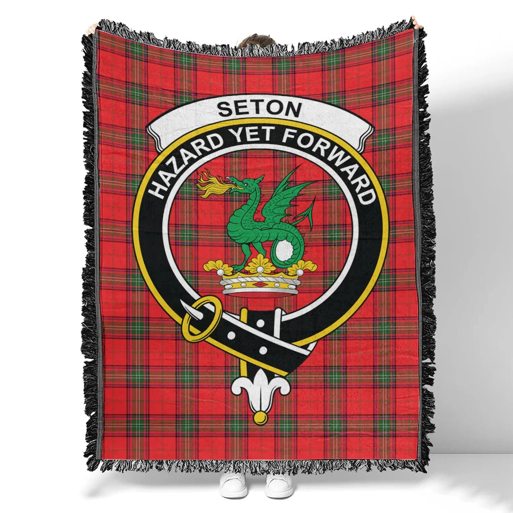 Seton Modern Tartan Classic Crest Woven Blanket