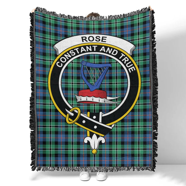 Rose Hunting Ancient Tartan Classic Crest Woven Blanket