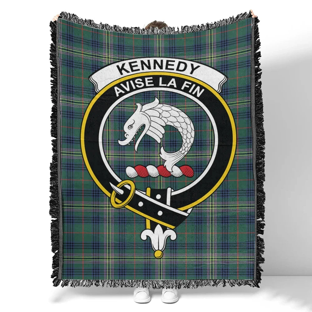 Kennedy Modern Tartan Classic Crest Woven Blanket