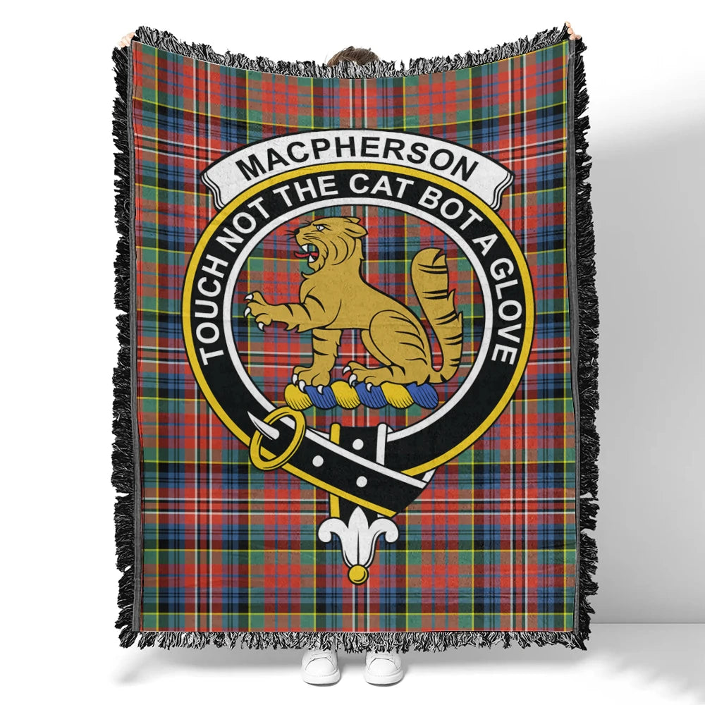 MacPherson Ancient Tartan Classic Crest Woven Blanket