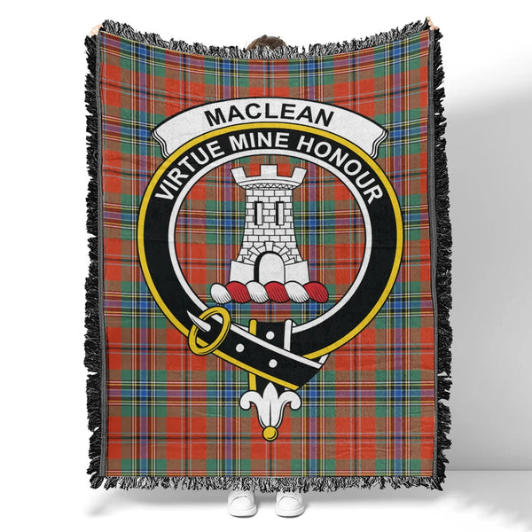 MacLean of Duart Ancient Tartan Classic Crest Woven Blanket