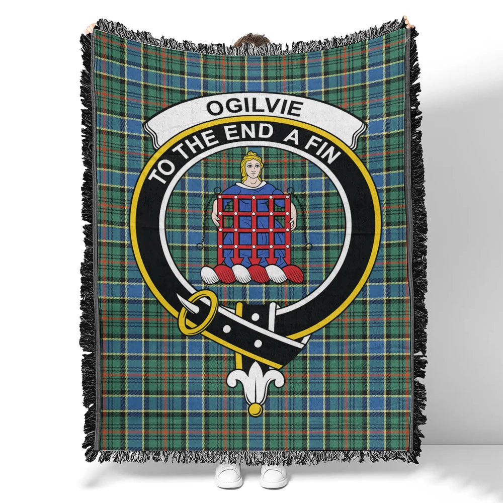 Ogilvie Hunting Modern Tartan Classic Crest Woven Blanket