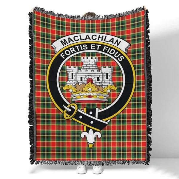 MacLachlan Hunting Modern Tartan Classic Crest Woven Blanket