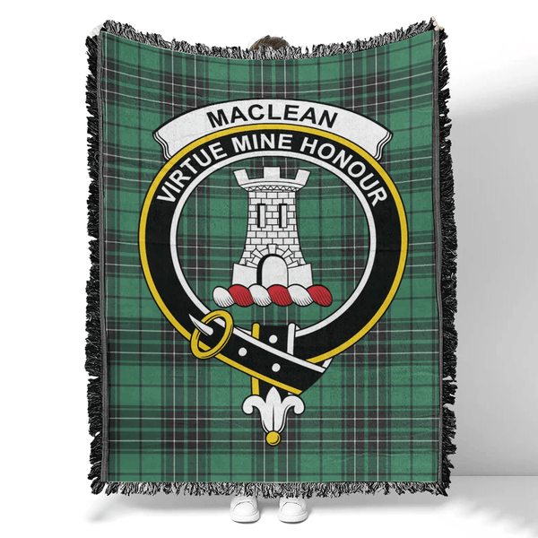 MacLean Hunting Tartan Classic Crest Woven Blanket