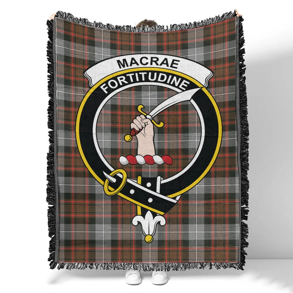 MacRae Hunting Weathered Tartan Classic Crest Woven Blanket