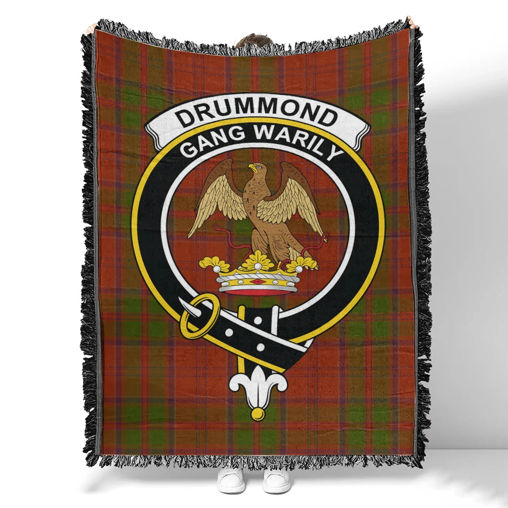 Drummond Clan Tartan Classic Crest Woven Blanket