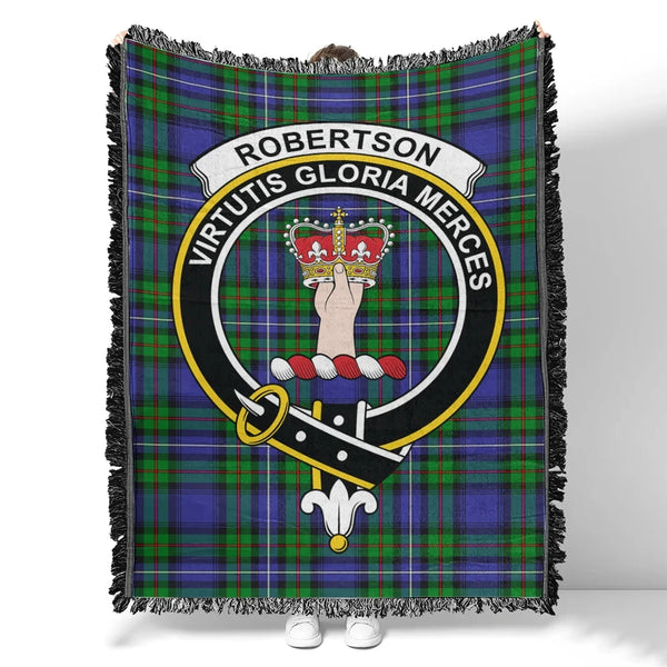 Robertson Hunting Modern Tartan Classic Crest Woven Blanket