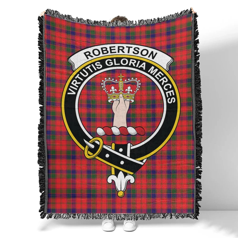 Robertson Modern Tartan Classic Crest Woven Blanket