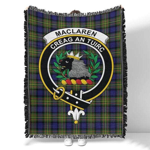 MacLaren Modern Tartan Classic Crest Woven Blanket