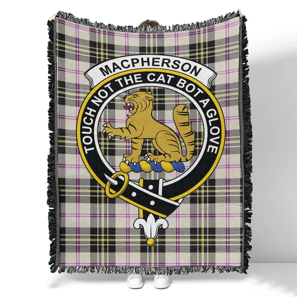 MacPherson Dress Ancient Tartan Classic Crest Woven Blanket