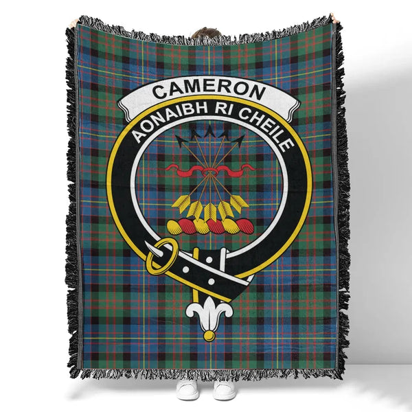 Cameron of Erracht Ancient Tartan Classic Crest Woven Blanket