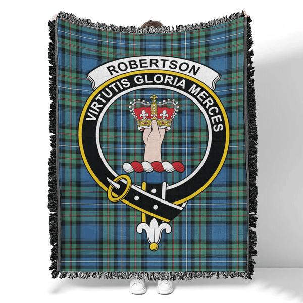 Robertson Hunting Ancient Tartan Classic Crest Woven Blanket