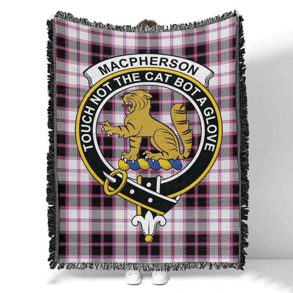 MacPherson Hunting Modern Tartan Classic Crest Woven Blanket