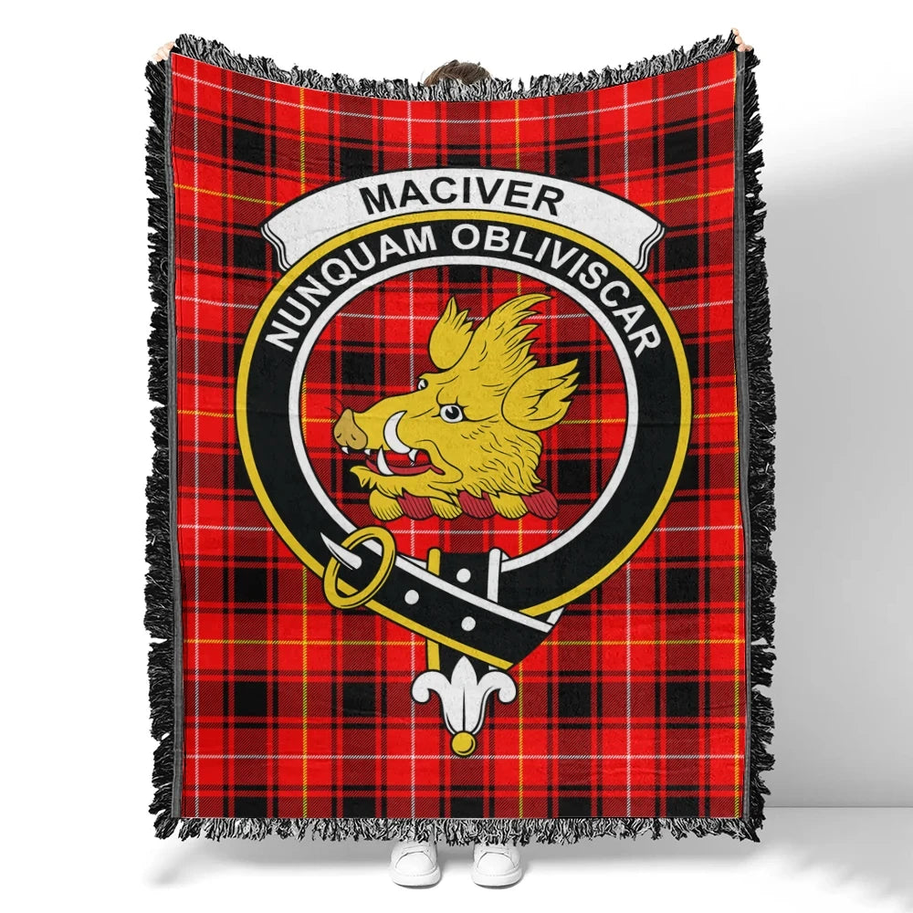 MacIver Modern Tartan Classic Crest Woven Blanket