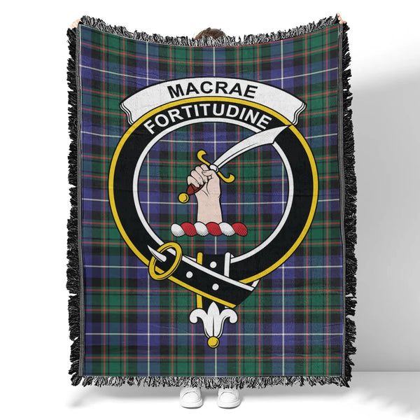 MacRae Hunting Modern Tartan Classic Crest Woven Blanket