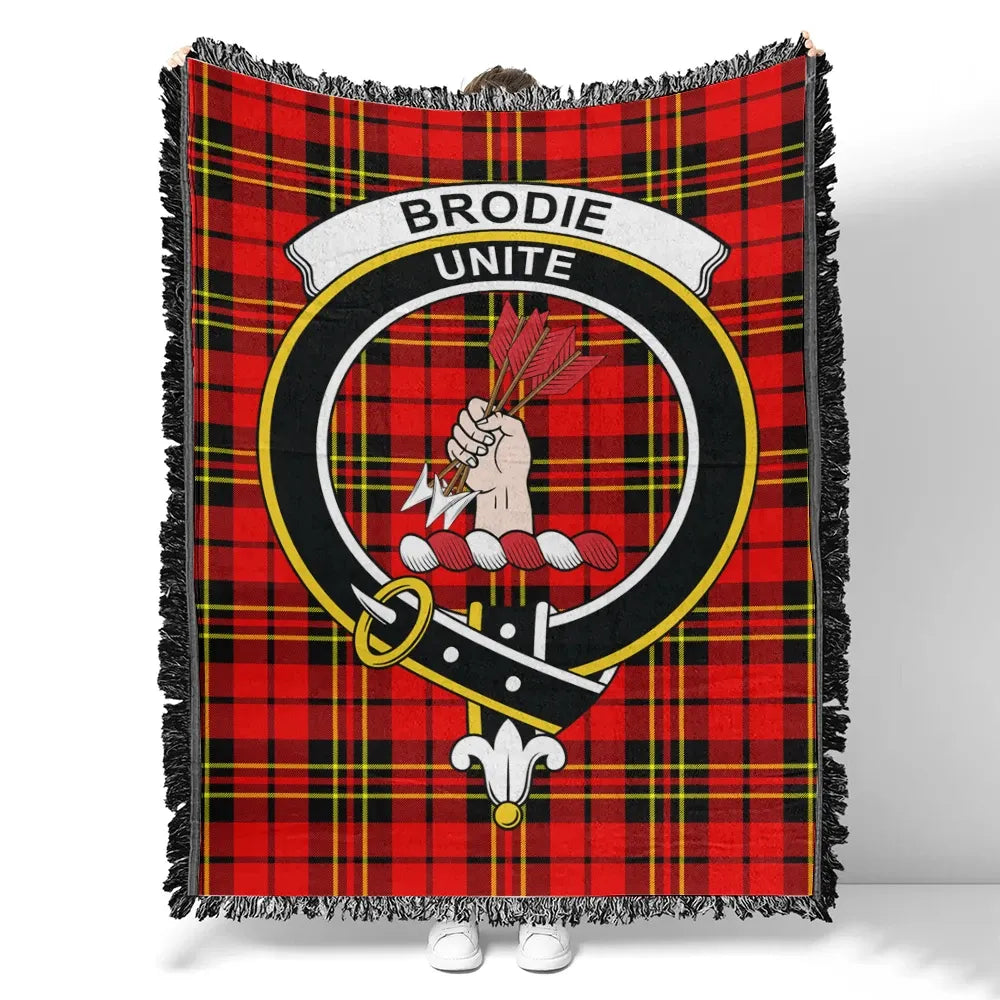 Brodie Modern Tartan Classic Crest Woven Blanket