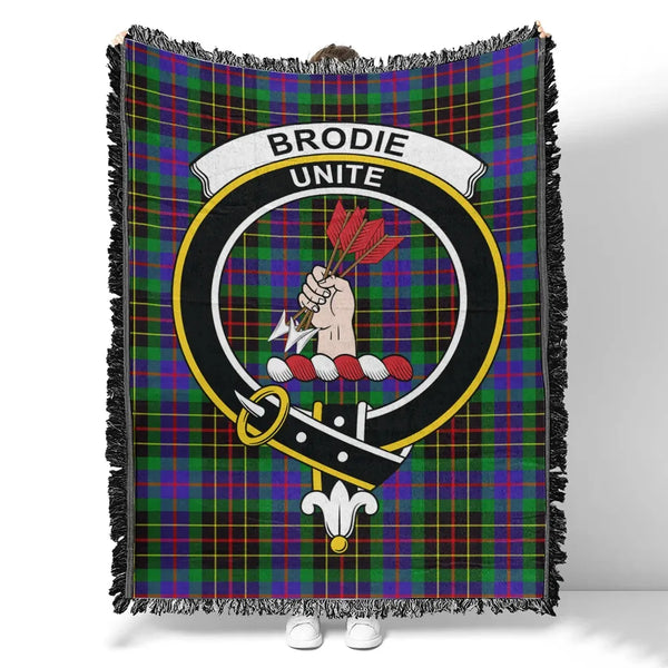 Brodie Hunting Modern Tartan Classic Crest Woven Blanket