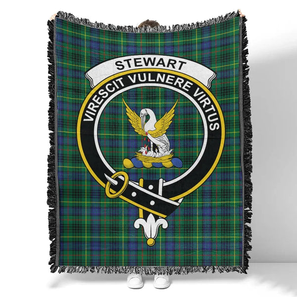 Stewart Hunting Modern Tartan Classic Crest Woven Blanket