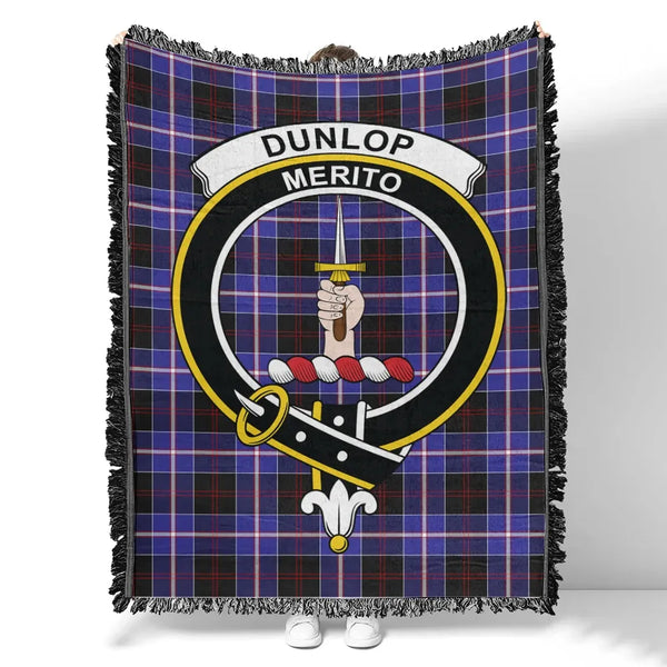 Dunlop Modern Tartan Classic Crest Woven Blanket