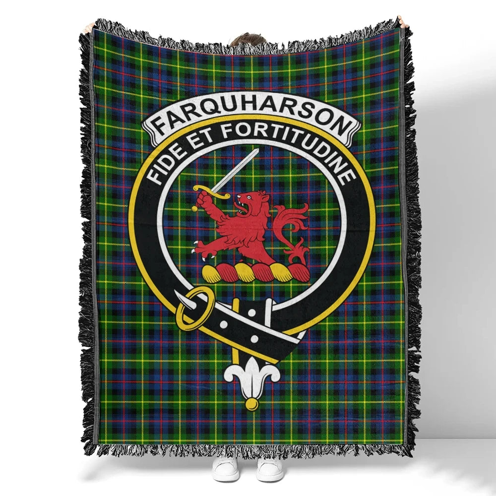 Farquharson Modern Tartan Classic Crest Woven Blanket