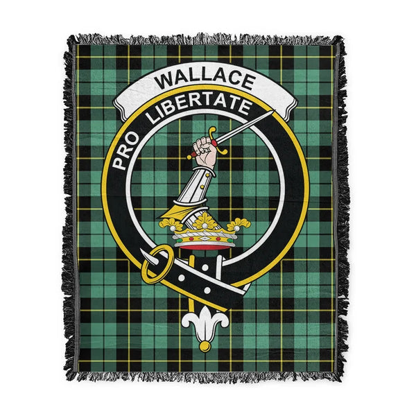 Wallace Hunting Ancient Tartan Classic Crest Woven Blanket