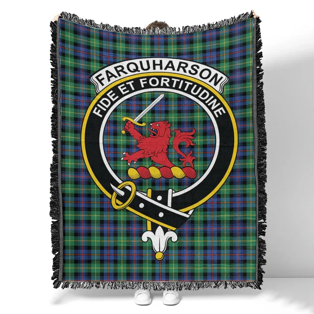 Farquharson Ancient Tartan Classic Crest Woven Blanket